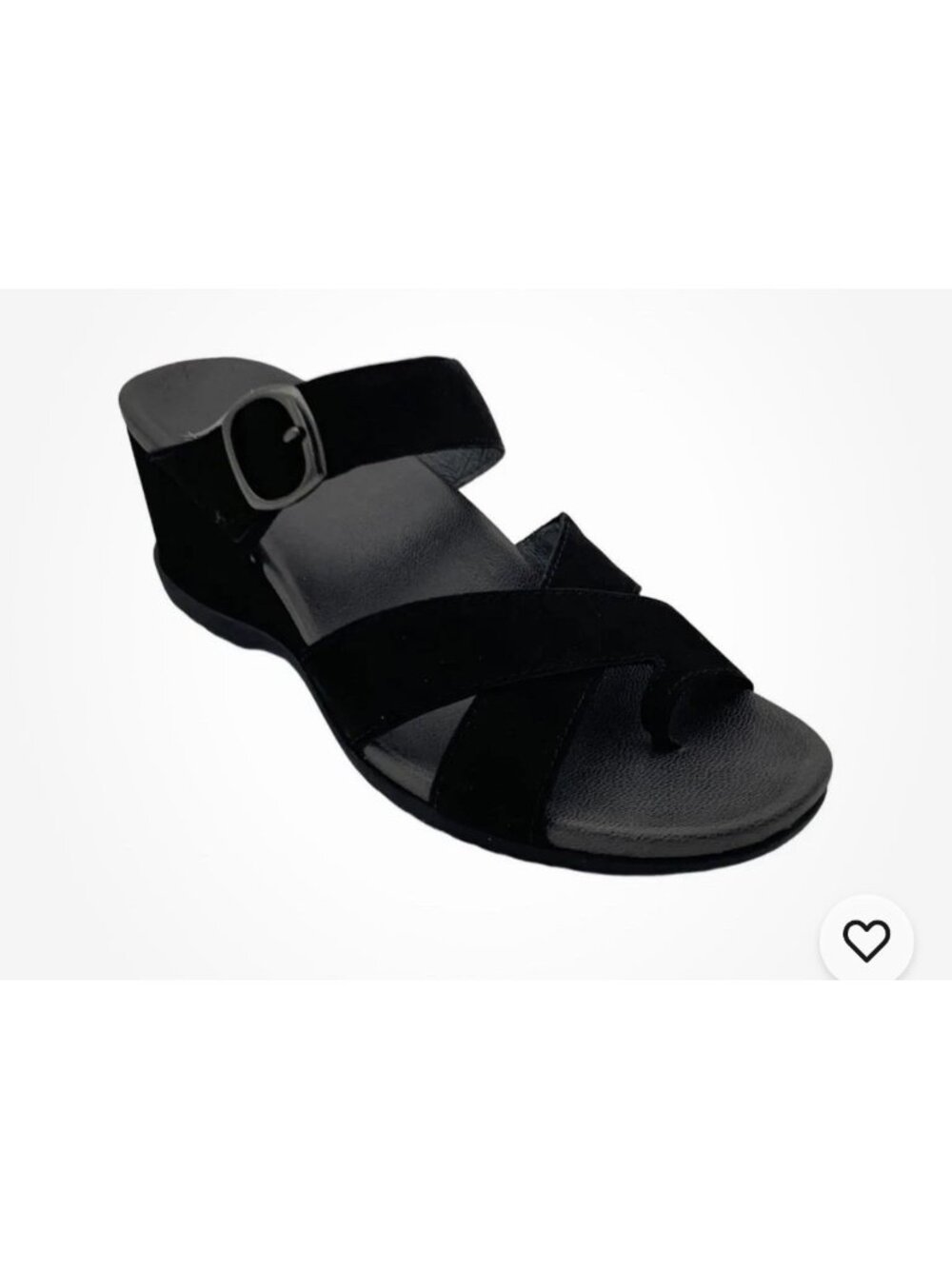 Dansko Women's Aubree suede Sandals Black Sz 39/8.5 -9 Mule Slip On Comfy Heel